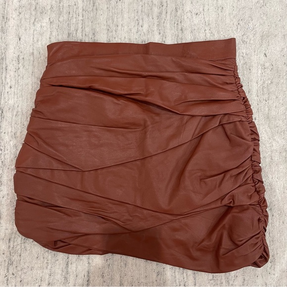 Zeynep Arcay Leather Draped Mini Skirt 4 & 8 - Picture 4 of 9